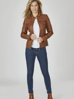 7 eleven Damen Lederjacke - SEMILA in braun