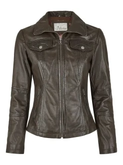 7 eleven Damen Lederjacke - SEPRIA in braun