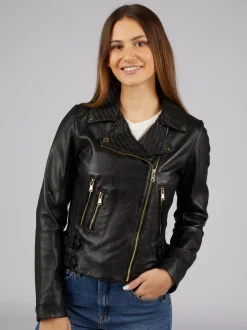 7 eleven Damen Lederjacke - SERENATA in schwarz