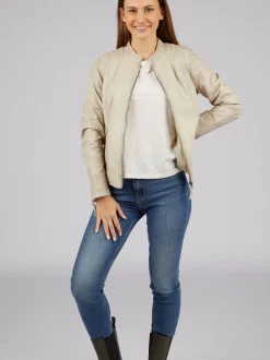 7 eleven Damen Lederjacke - SESONO in beige