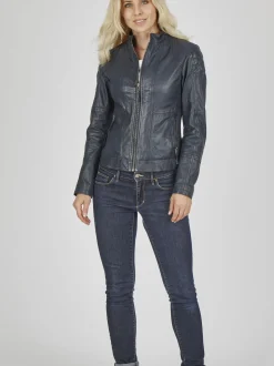 7 eleven Damen Lederjacke - SEVIGNI in blau