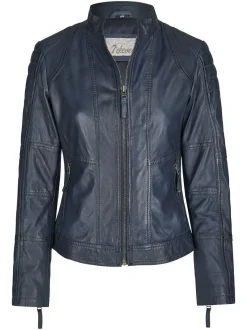 7 eleven Damen Lederjacke - SEVIGNI in blau