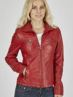 7 eleven Damen Lederjacke - SEVINCA in rot
