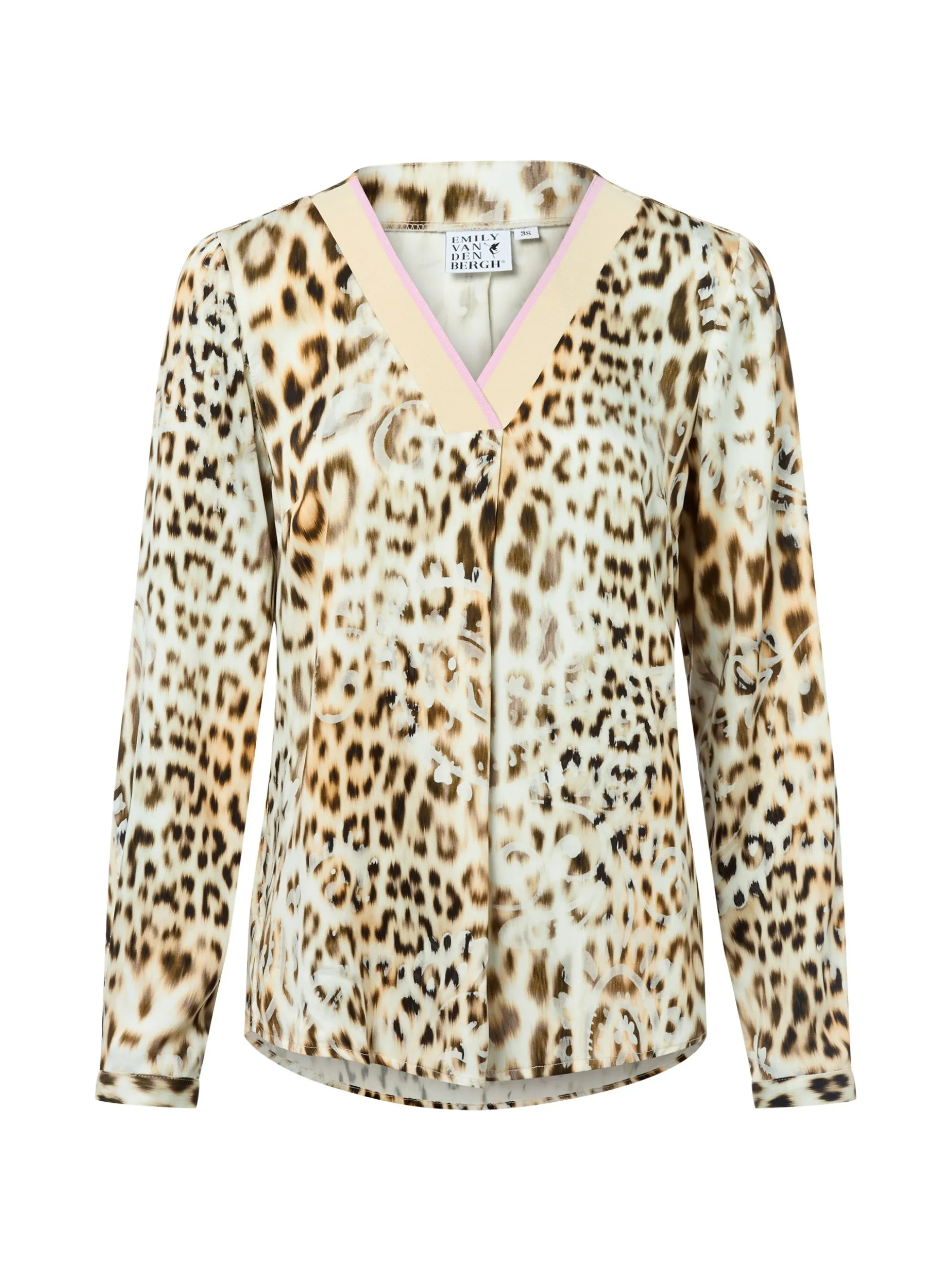 Emily van den Bergh Damen Blusenshirt in beige braun