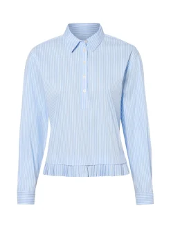 Emily van den Bergh Damen Hemdblused in hellblau weiß