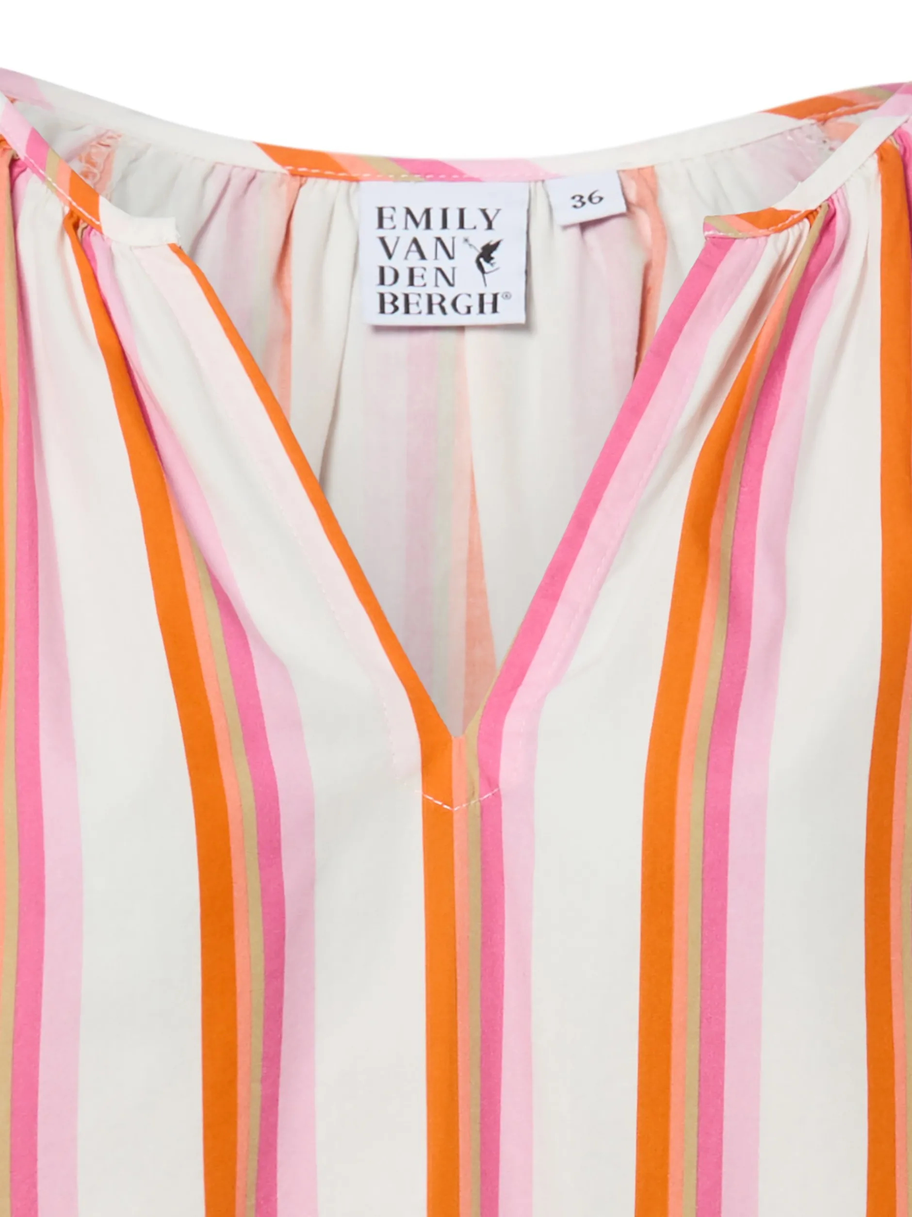 Emily van den Bergh Damen Schlupfbluse in orange weiß