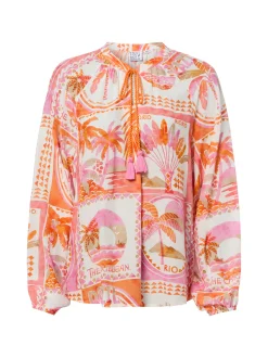 Emily van den Bergh Damen Tunikabluse in orange pink