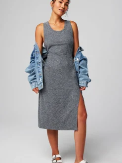 Fabletics Damen Kleid in grau - Ausschnitt: U-Boot