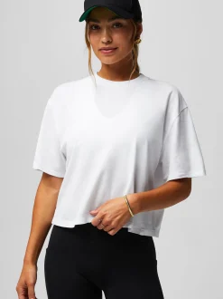 Fabletics Damen T-Shirt in weiß - Ausschnitt: Rundhals