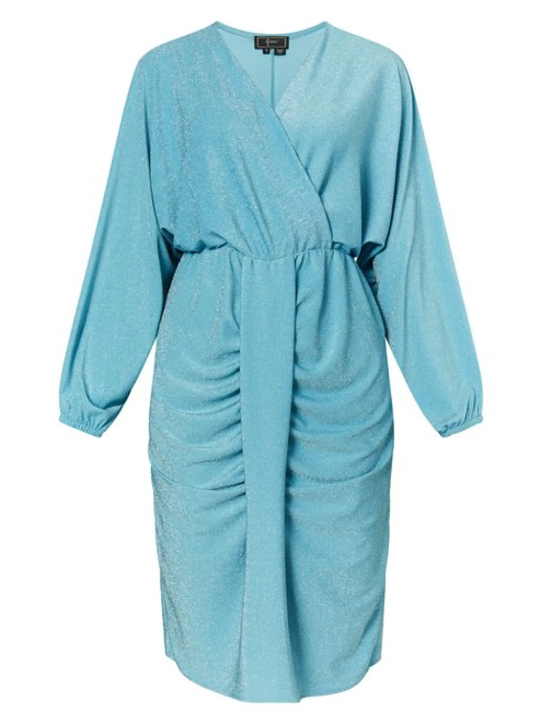Faina Damen Abendkleid mit Glanzgarn in aqua