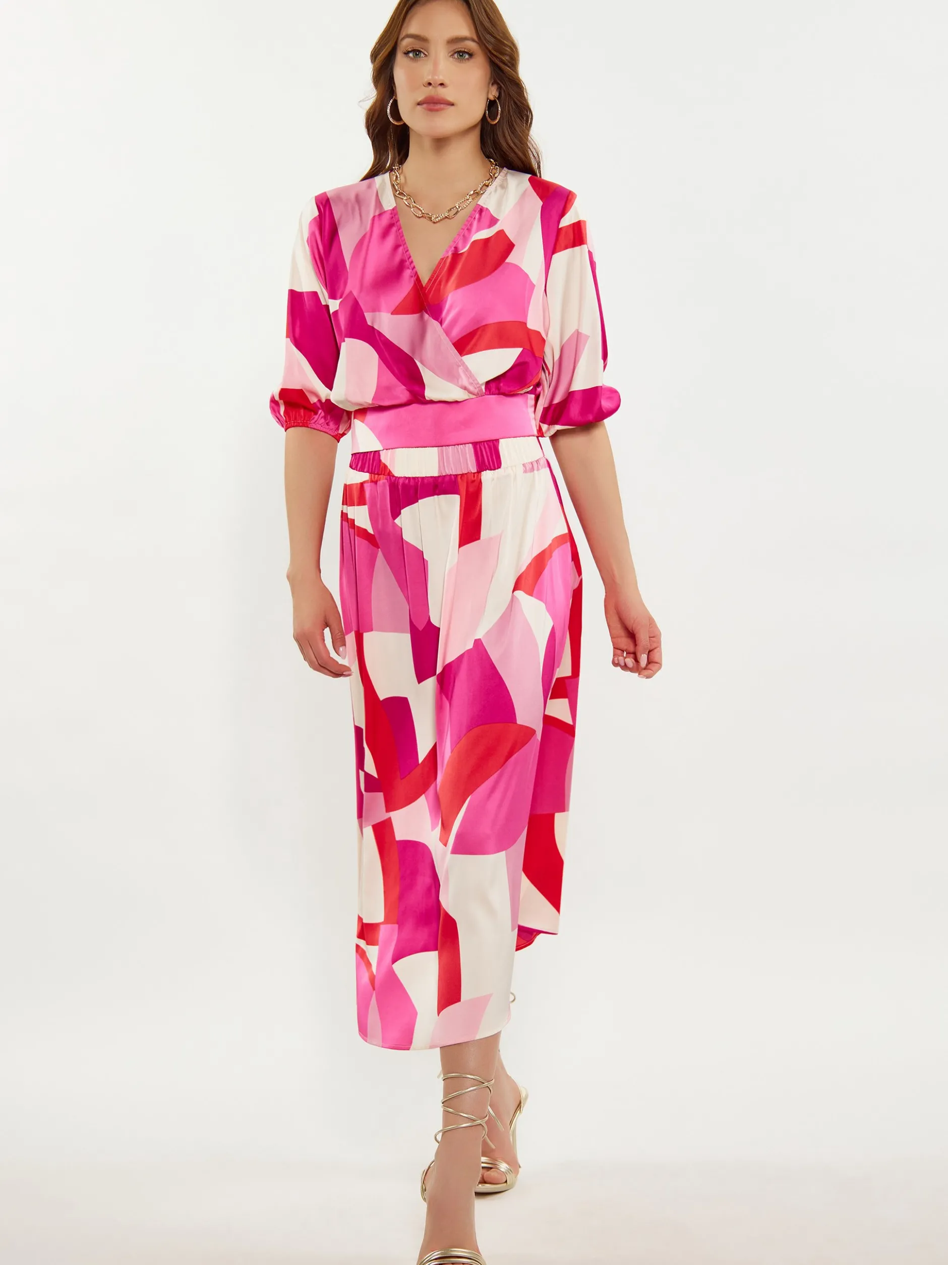 Faina Damen Bluse in mehrfarbig - Ausschnitt: Envelope