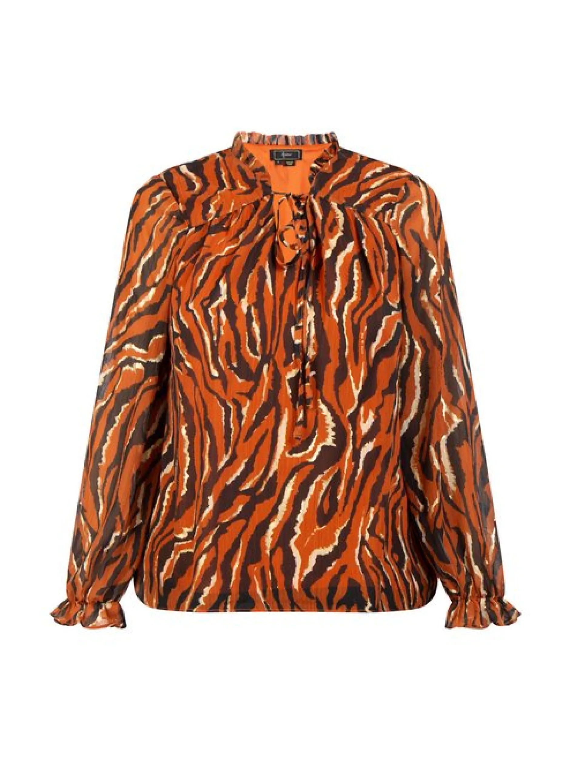 Faina Damen Bluse in orange - Ausschnitt: V-Ausschnitt