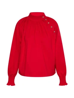 Faina Damen Bluse in rot - Ausschnitt: ohne Kragen