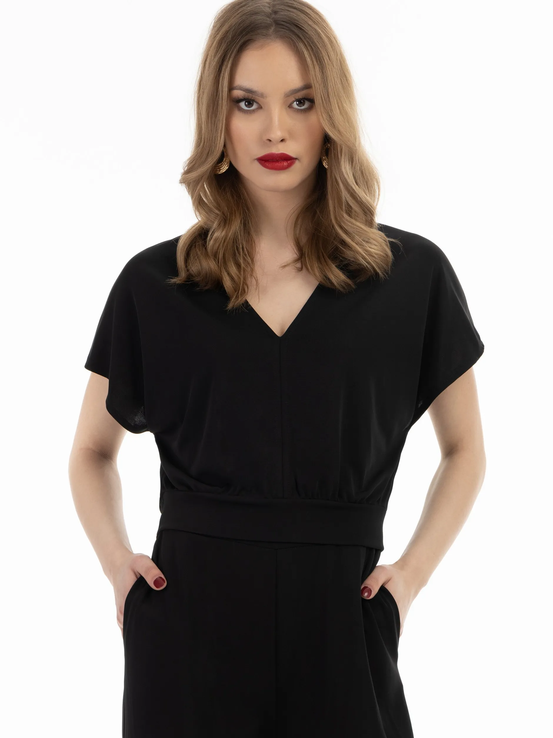 Faina Damen Blusenshirt in schwarz