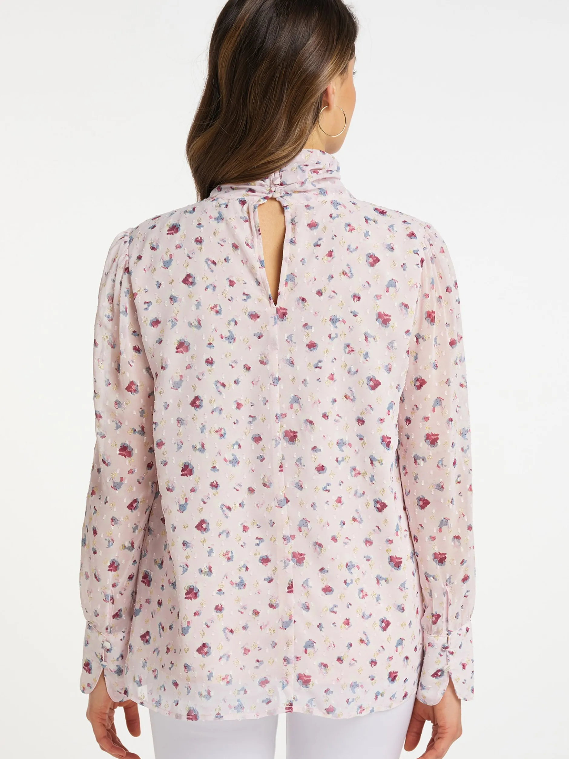 Faina Damen Blusentop langarm in rosa