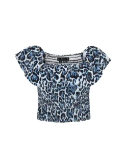 Faina Damen Crop Top in blau