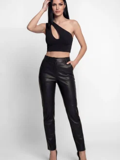 Faina Damen Crop Top in schwarz