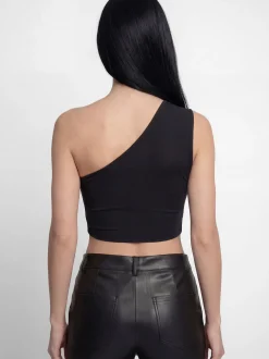 Faina Damen Crop Top in schwarz