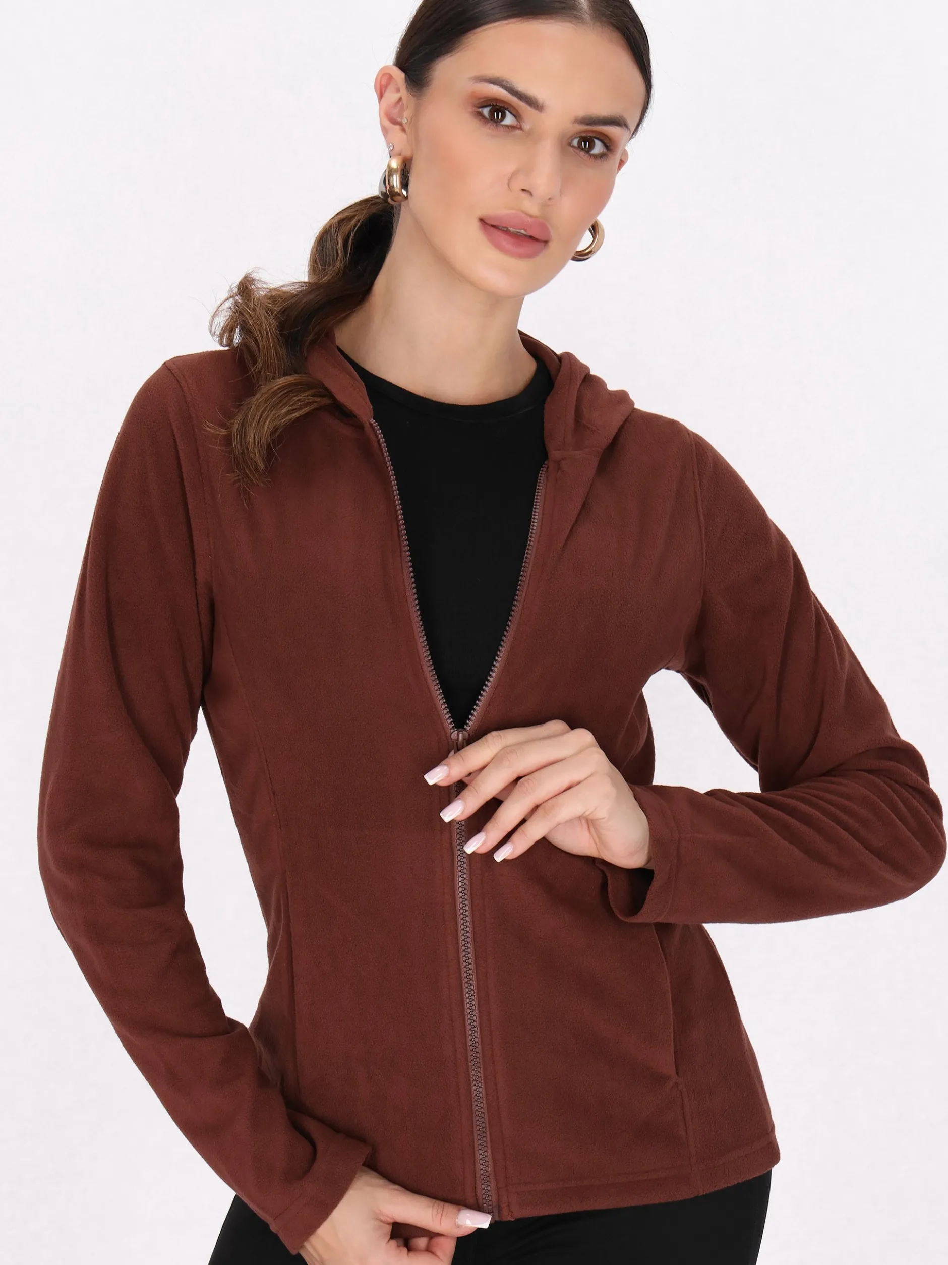 Faina Damen Fleecejacke in braun