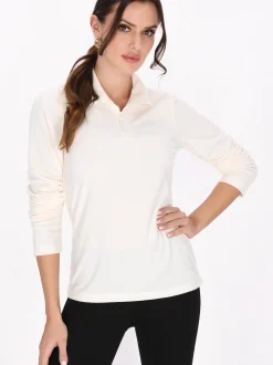 Faina Damen Fleecepullover in weiß