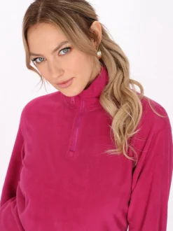 Faina Damen Fleecepullover in fuchsia