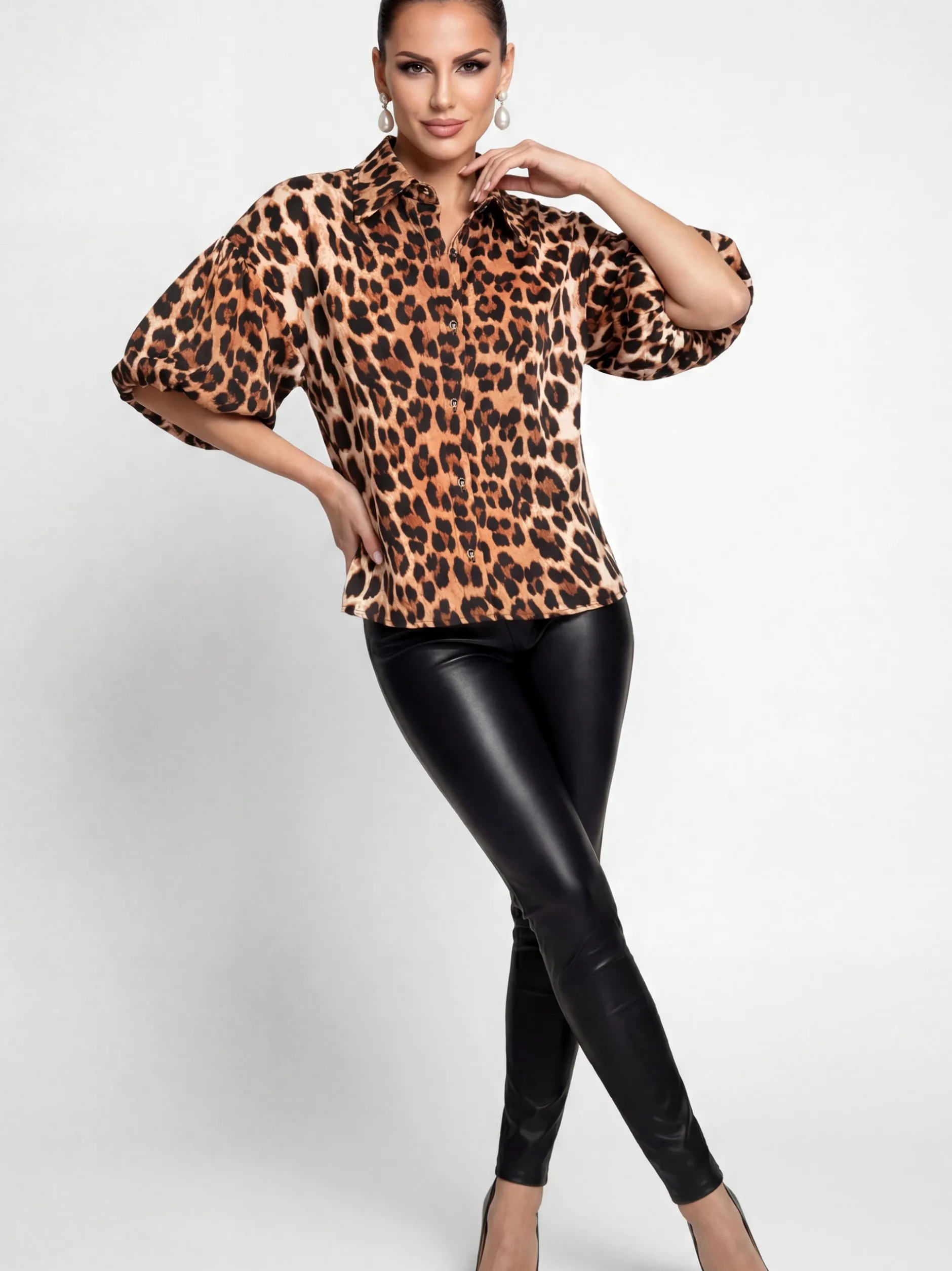 Faina Damen Hemdbluse in braun