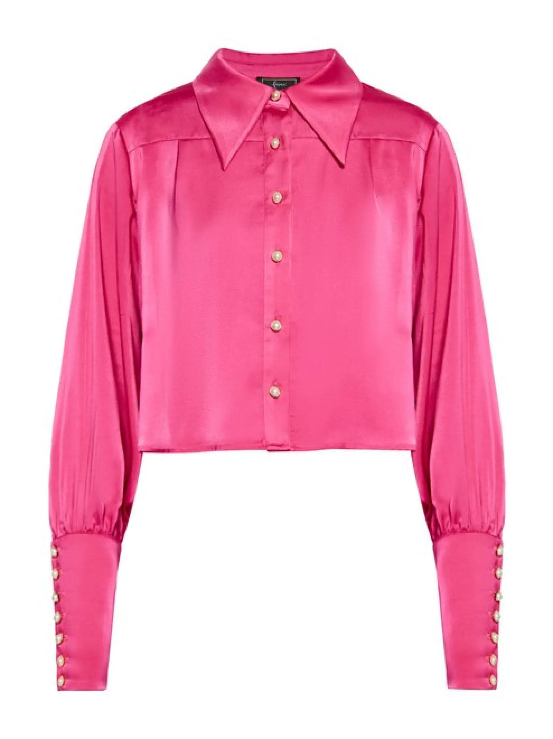 Faina Damen Hemdbluse in pink - Ausschnitt: ohne Kragen