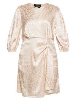 Faina Damen Kleid in beige - Ausschnitt: V-Ausschnitt