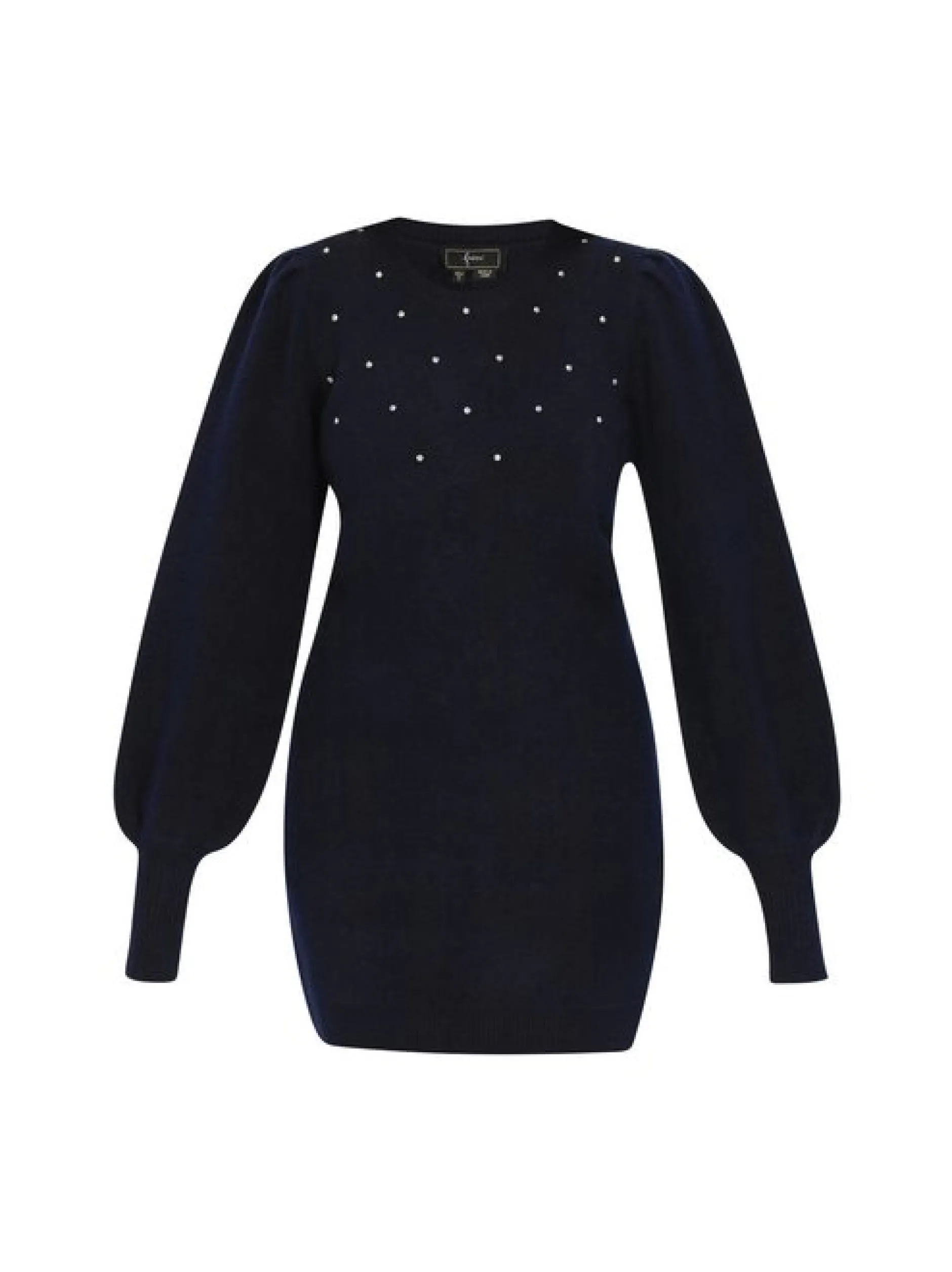 Faina Damen Kleid in blau - Ausschnitt: Rundhals