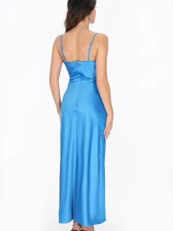 Faina Damen Kleid in blau - Länge: mittel