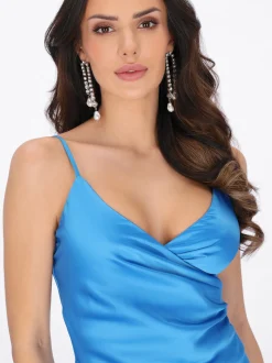 Faina Damen Kleid in blau - Länge: mittel