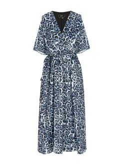 Faina Damen Kleid in blau - Länge: mittel