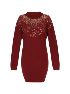 Faina Damen Kleid in bordeaux - Länge: mittel