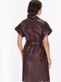 Faina Damen Kleid in bordeaux - Länge: mittel