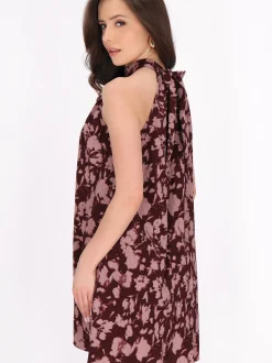 Faina Damen Kleid in bordeaux - Länge: mittel