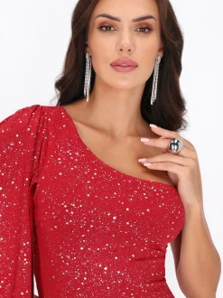 Faina Damen Kleid in bordeaux - Länge: mittel