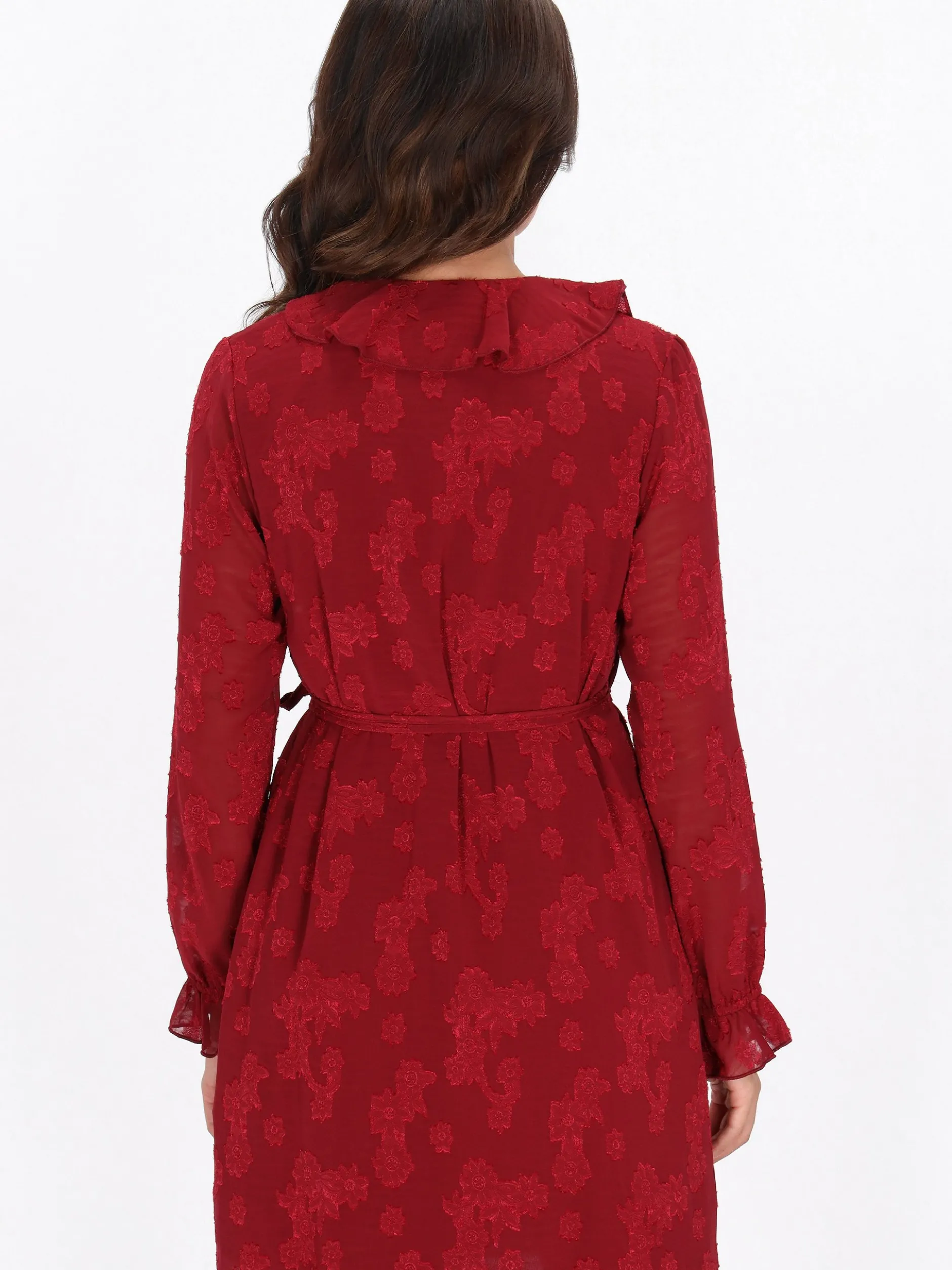 Faina Damen Kleid in bordeaux - Länge: mittel