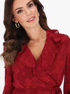 Faina Damen Kleid in bordeaux - Länge: mittel