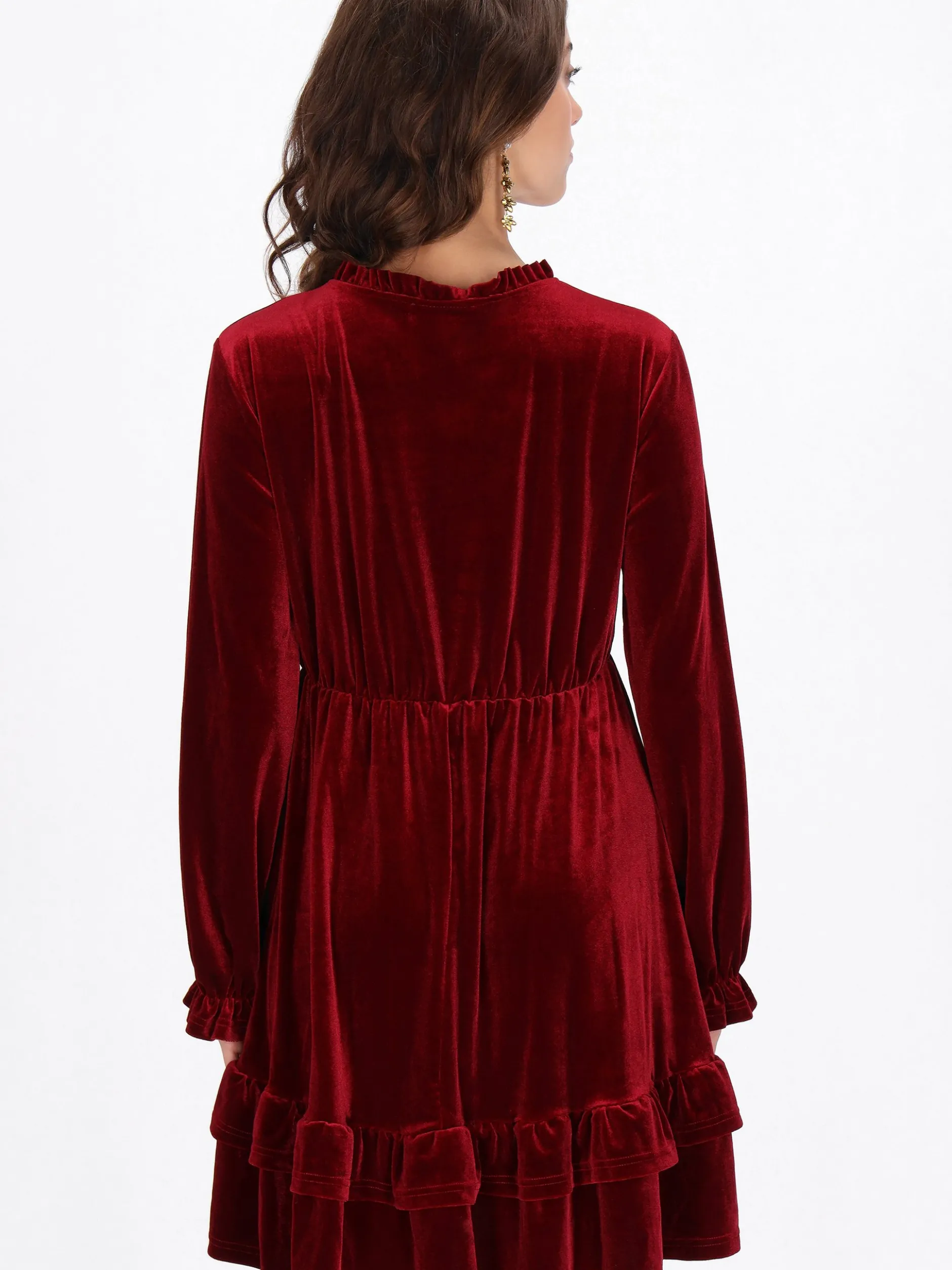 Faina Damen Kleid in bordeaux - Länge: mittel
