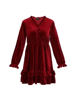 Faina Damen Kleid in bordeaux - Länge: mittel