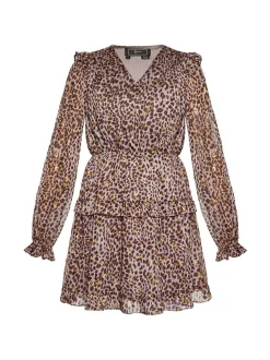 Faina Damen Kleid in grau - Ausschnitt: V-Ausschnitt