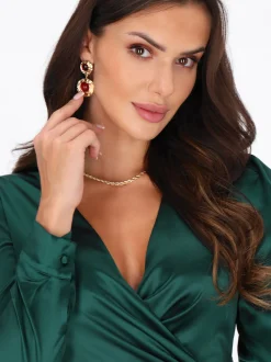 Faina Damen Kleid in grün - Länge: mittel