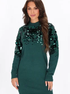 Faina Damen Kleid in grün - Länge: mittel