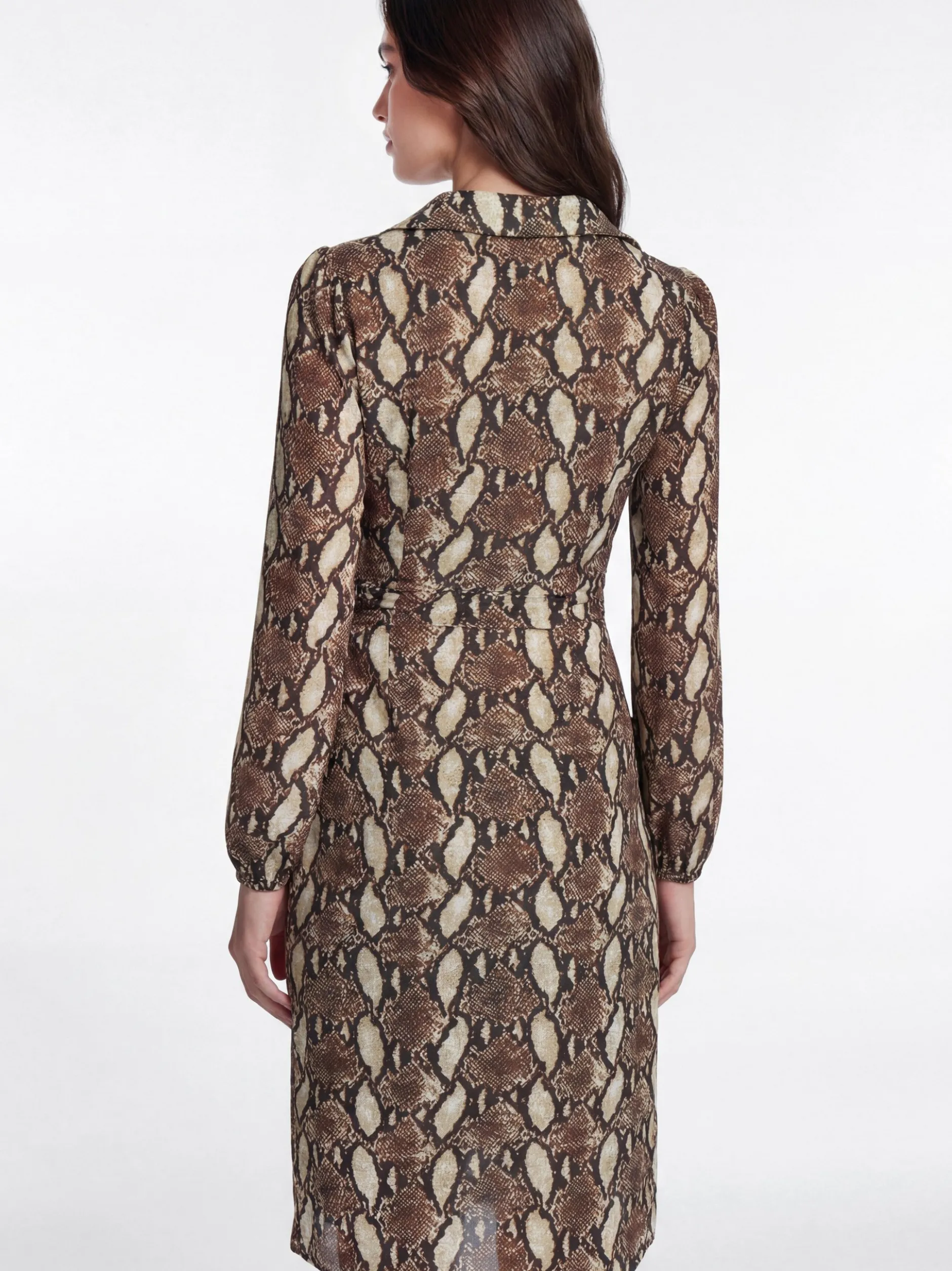 Faina Damen Kleid in khaki - Länge: mittel