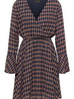 Faina Damen Kleid in marine - Ausschnitt: V-Ausschnitt
