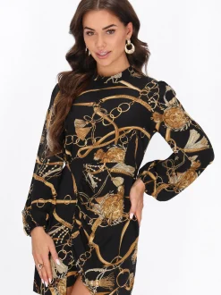 Faina Damen Kleid in mehrfarbig - Länge: mittel