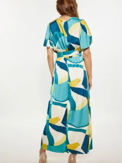 Faina Damen Kleid in mehrfarbig - Ausschnitt: Envelope