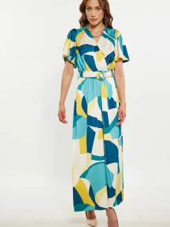 Faina Damen Kleid in mehrfarbig - Ausschnitt: Envelope