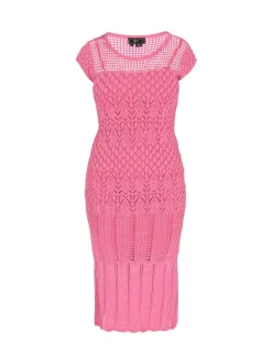 Faina Damen Kleid in pink - Ausschnitt: Rundhals