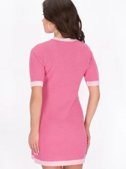 Faina Damen Kleid in pink - Ausschnitt: Rundhals